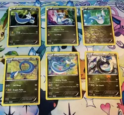 Pokemon TCG 2012-13 Dratini (3) Dragonair (3) Holo Lot Different Versions LP-MP - Image 1