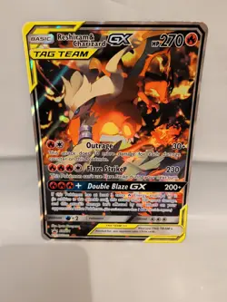 Pokemon Reshiram & Charizard GX SM201 Tag Team Alternate Art Full Art Promo Card - Image 1