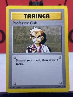 Professor Oak 88/102 Base Set Shadowless Uncommon 1999 WOTC Pokemon TCG MP - Image 3