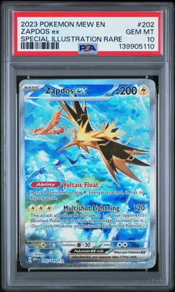 2023 POKEMON MEW EN-151 SPECIAL ILLUSTRATION RARE #202 ZAPDOS EX PSA 10 - Image 1