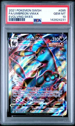 2021 POKEMON SWORD & SHIELD EVOLVING SKIES #095 FULL ART/UMBREON VMAX PSA 10 - Image 1
