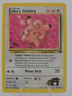 NM! Erika’s Clefairy 40/132 Gym Challenge Uncommon 1999 WOTC Pokemon TCG - Image 1