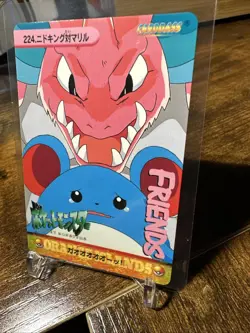 1999 Pokemon Japanese Bandai Anime Carddass Vending #224 Nidoking Vs Marill - Image 2