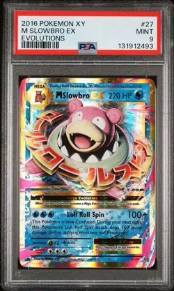 2016 POKEMON XY EVOLUTIONS #27 M SLOWBRO EX PSA 9 - Image 1