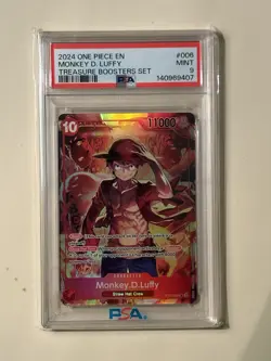 2024 ONE PIECE EN MONKEY D LUFFY #006 TREASURE BOOSTERS SET PSA 9 Mint - Image 1