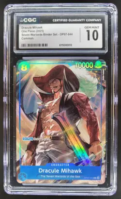 2025 ONE PIECE CCG DRACULE MIHAWK OP07-044 CGC 10 TL3 - Image 1