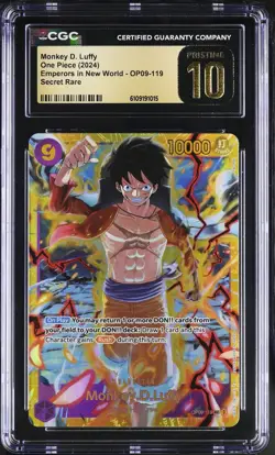 One Piece 2024 OP09-119 English Monkey D. Luffy #119 SEC Rare CGC PRISTINE 10 - Image 1