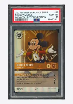 Disney Lorcana PSA 10 Mickey Mouse 2023 18/P1 D100 Collector's Edition English - Image 1