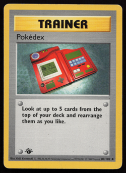 MP* Pokemon Card - 1st Edition Pokedex Base Set (Shadowless) 87/102 - Image 1