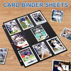 50 Pack 9 Pocket Page Protector,900 Pockets Black Trading Card Sleeves Pages Bas - Image 2