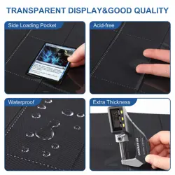 50 Pack 9 Pocket Page Protector,900 Pockets Black Trading Card Sleeves Pages Bas - Image 4
