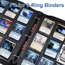50 Pack 9 Pocket Page Protector,900 Pockets Black Trading Card Sleeves Pages Bas - Image 5