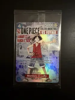 One Piece CCG Monkey D. Luffy CBB US Voyage Promo Foil Card - Image 1