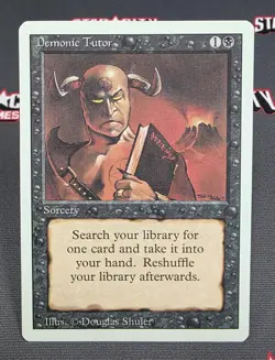 MTG Demonic Tutor- DAMAGED - 3rd Edition Magic the Gathering Card # 105 - Image 1
