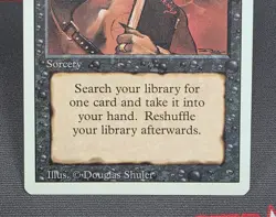 MTG Demonic Tutor- DAMAGED - 3rd Edition Magic the Gathering Card # 105 - Image 4