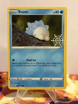 Snom 084/264 Holiday Calendar Snowflake Stamped Holo Pokemon Card SWIRL - Image 1
