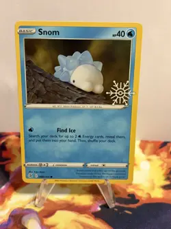 Snom 084/264 Holiday Calendar Snowflake Stamped Holo Pokemon Card SWIRL - Image 2