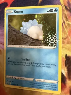 Snom 084/264 Holiday Calendar Snowflake Stamped Holo Pokemon Card SWIRL - Image 3