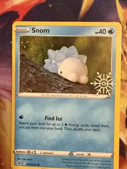 Snom 084/264 Holiday Calendar Snowflake Stamped Holo Pokemon Card SWIRL - Image 4