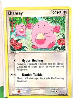 Chansey 20/115 LP Non Holo Rare Pink Flower Art Unseen Forces Pokemon Card - Image 1