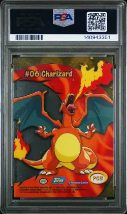 2000 TOPPS POKEMON TV ANIMATION CLEAR CARDS #PC3 CHARIZARD PSA 9 - Image 2