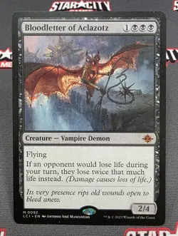 MTG Bloodletter of Aclazotz- DAMAGED -The Lost Caverns of Ixalan Magic Card # 92 - Image 1