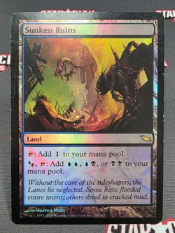 MTG FOIL Sunken Ruins- DAMAGED -Shadowmoor Magic the Gathering Card # 280 - Image 1