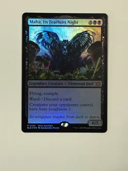Maha, Its Feathers Night Bloomburrow Foil - Damaged - Image 1