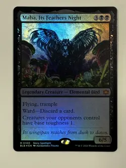 Maha, Its Feathers Night Bloomburrow Foil - Damaged - Image 2