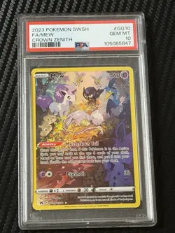 2023 Pokemon SWSH Crown Zenith #GG10 FA/MEW PSA GEM MINT 10 - Image 1