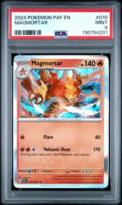2024 POKEMON PAF EN-PALDEAN FATES #010 MAGMORTAR PSA 9 - Image 1