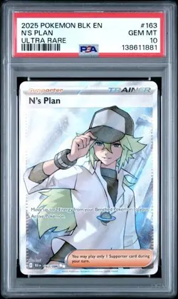 N'S PLAN Ultra Rare 163/086 Pokemon Black Bolt PSA 10 GEM *hlb - Image 1