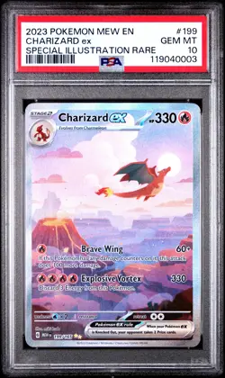 2023 POKEMON MEW EN-151 SPECIAL ILLUSTRATION RARE #199 CHARIZARD EX PSA 10 - Image 1