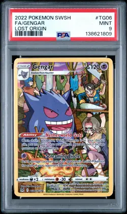 2022 POKEMON SWORD & SHIELD LOST ORIGIN #TG06 FULL ART/GENGAR PSA 9 - Image 1