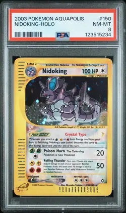 2003 POKEMON AQUAPOLIS #150 NIDOKING-HOLO PSA 8 - Image 1
