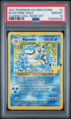 2021 POKEMON CELEBRATIONS CLASSIC COLL #2 BLASTOISE-HOLO PSA 10 - Image 1