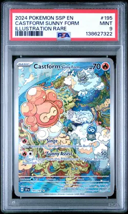 2024 POKEMON SSP EN-SURGING SPARKS ILLUSTRATION RARE CASTFORM SUNNY FORM PSA 9 - Image 1