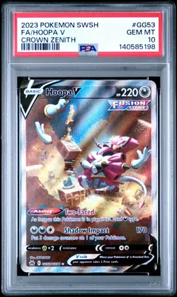 2023 POKEMON SWORD & SHIELD CROWN ZENITH #GG53 FULL ART/HOOPA V PSA 10 - Image 1