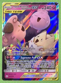 Pokemon TCG Sun & Moon Cosmic Eclipse Togepi & Cleffa & Igglybuff GX #143 - Image 1