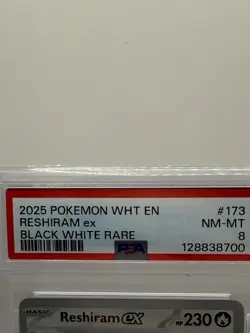 Pokemon TCG Reshiram ex 173/086 Sv: White Flare Black White Rare Holo EX PSA 8 - Image 2