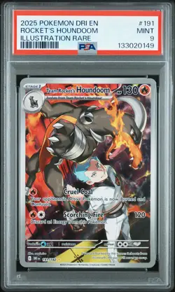 2025 POKEMON DRI ILLUSTRATION RARE #191 TEAM ROCKET'S HOUNDOOM PSA 9 - Image 1
