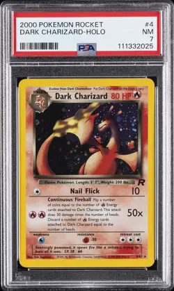 2000 POKEMON ROCKET #4 DARK CHARIZARD-HOLO PSA 7 - Image 1
