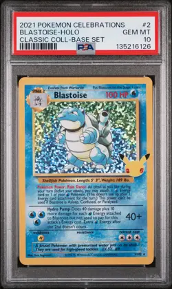 2021 POKEMON CELEBRATIONS CLASSIC COLL #2 BLASTOISE-HOLO PSA 10 - Image 1