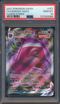 2021 POKEMON FUSION STRIKE GENGAR VMAX FULL ART #157 PSA 10! - Image 1