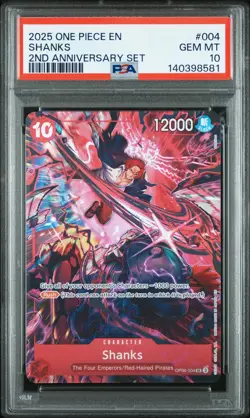 2025 ONE PIECE ENGLISH VERSION 2ND ANV SET #004 SHANKS PSA 10 - Image 1