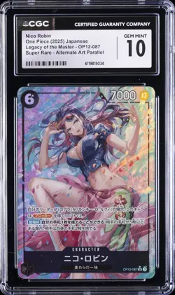 2025 ONE PIECE JPN LEGACY OF THE MASTER SUPER RARE NICO ROBIN CGC 10 GEM MINT - Image 1