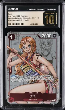 2022 ONE PIECE JAPANESE MANGA ALTERNATE #OP01-016 NAMI CGC 10 PRISTINE - Image 1