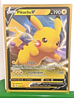 Pikachu V SWSH061 SWSH: Sword & Shield Promo Cards Holo Black Star Promo NM - Image 1