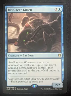 MTG Displacer Kitten- DAMAGED -Battle for Baldur's Gate Magic Card # 063 - Image 1