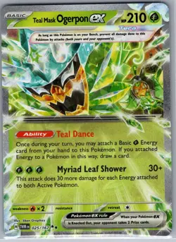 Teal Mask Ogerpon ex 025/167 SV06: Twilight Masquerade - Pokemon Card - NM - Image 1